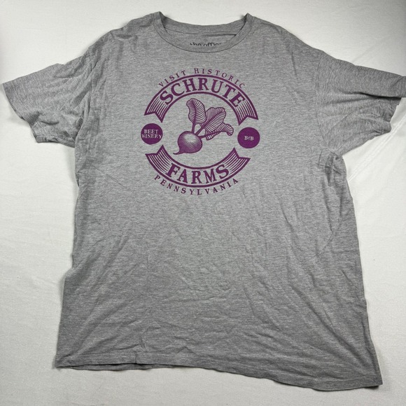 The Office Other - The Office Schrute Farms Beet Winery Gray Purple T-Shirt Mens XL